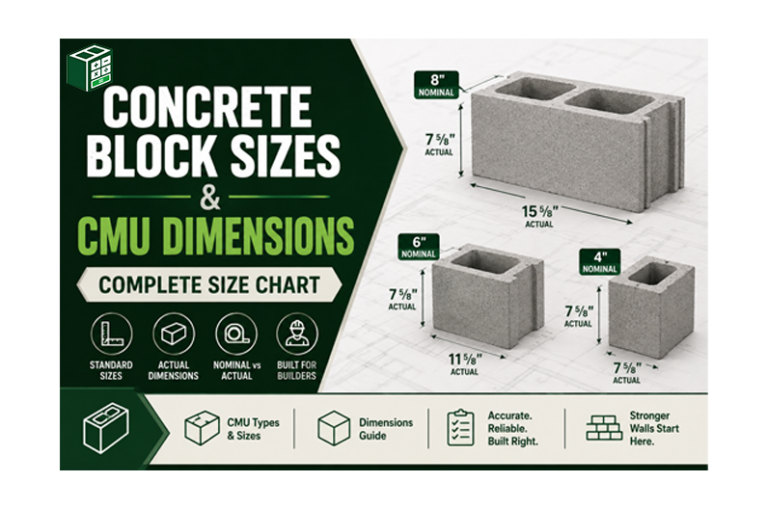 Concrete Block Sizes & CMU Dimensions: Complete Size Chart
